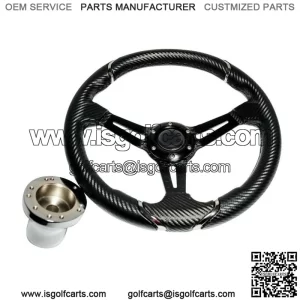 Club Car Precedent Golf Cart Steering Wheel 13 Inch Carbon Fiber w/ Adapter