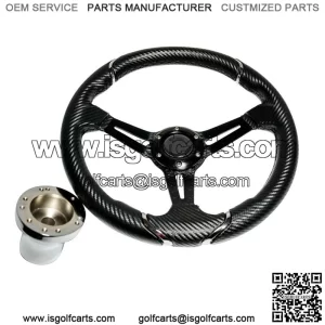 Steering Wheel Carbon Fiber 13 Inch For Club Car DS Adapter Included
