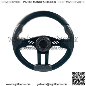 Carbon Fiber Golf Cart Steering Wheel For EZGO Club Car Yamaha, Adapter Needed