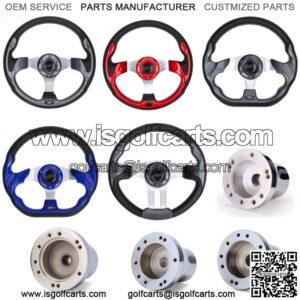 Golf Cart Steering Wheel / Chrome Adapter For EZGO Club Car Yamaha Carts
