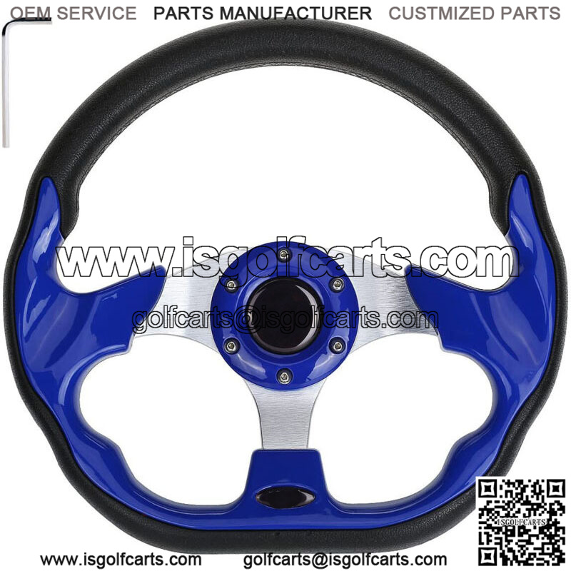 Golf Cart Steering Wheel For EZGO TXT RXV Club Car DS Yamaha Blue Hot