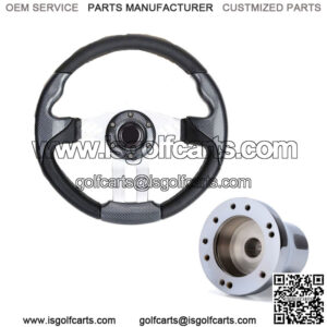 Golf Cart Steering Wheel 12.5" with Adapter Fit Club Car DS Golf Cart