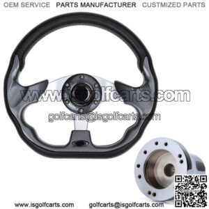 Golf Cart Steering wheel 12.5"  W/ Chrome Adapter for Club Car DS Carts
