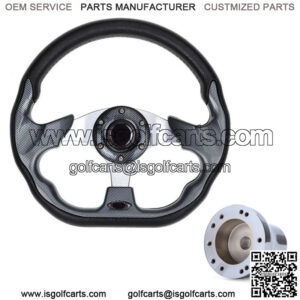 Golf Cart Steering Wheel and Chrome Adapter Fit Club Car Precedent Cart