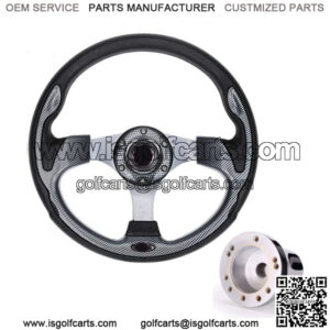 12.5inch Golf Cart Steering Wheel with 5/6 Hole Hub Adapter for EZGO TXT RXV