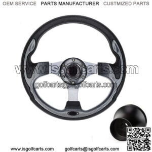 Golf Cart Steering Wheel & Black Hub Adapter 5/6 Hole for Club Car Precedent
