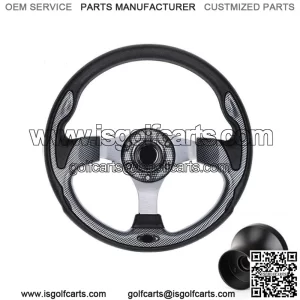 Golf Cart Steering Wheel w/ Black Hub Adapter for EZGO RXV TXT Parts
