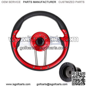 12.5" Golf Cart Steering Wheel & Black Hub Adaptor for Club Car DS Carts