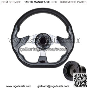 Golf Cart Steering Wheel and Black Adapter Fit Club Car Precedent Cart