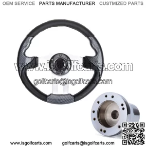 Golf Cart Steering Wheel 12.5" with Adapter Fit Club Car DS Golf Cart