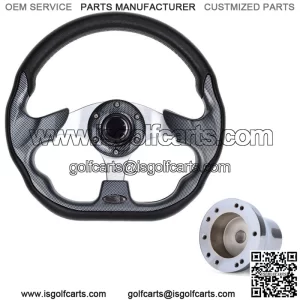 Golf Cart Steering Wheel and Chrome Adapter Fit Club Car Precedent Cart