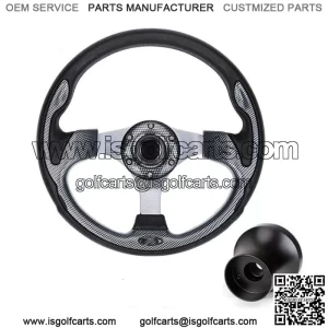 12.5inch Golf Cart Steering Wheel with Black Hub Adapter for Club Car DS Carts