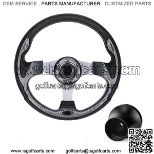Golf Cart Steering Wheel & Black Hub Adapter 5/6 Hole for Club Car Precedent