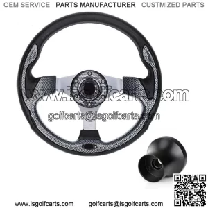 Golf Cart Steering Wheel w/ Black Hub Adapter for EZGO RXV TXT Parts