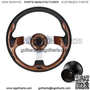 Golf Cart Steering Wheel & Black Adapter for Club Car Precedent Tempo Onward