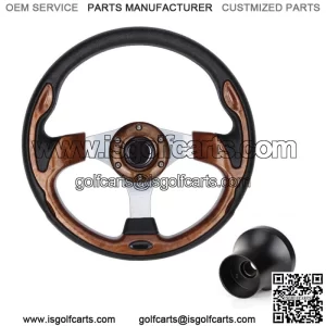 Golf Cart Steering Wheel With Black Adapter for EZGO TXT RXV Parts Accessories