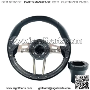 Black Volt Golf Cart Steering Wheel With Hub Adapter for Club Car DS