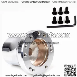 Silver Aluminum Steering Wheel Hub Adapter Fit for Club Car Precedent Golf Cart