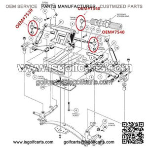 Ball Joint Kit,Set of (3) Tie Rod End with grease fitting Fits for Club Car DS Golf Carts (1976-2008)