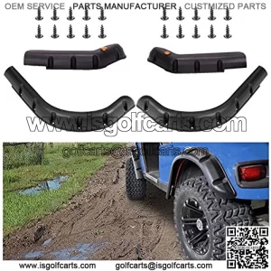 Golf Cart Standard Fender Flares Front and Rear for TXT 1998-2013 Gas/Electric Carts with Mounting Hardware (Set of 4pcs) Not Fits 48V Electric