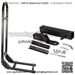 Universal Golf Cart Rear Seat Safety Grab Bar,Heavy Duty Rear Seat Hand Rail Grab Bar and Trailer Hook Hitch with Receiver for Club Car Yamaha Club Car