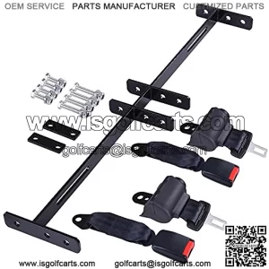 2 Universal Retractable Golf Cart 42Inch Seat Belts+ 35x6.9Inch Bracket Kit Compatible with Yamaha Club Car