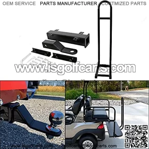 Golf Cart Grab Bar + Rear Safety Seat Trailer Hitch with Receiver for Yamaha Club Car