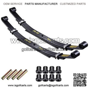 Set of 2 Rear Leaf Springs Compatible with Club Car DS Golf Cart Heavy Duty Dual Action with Bushings