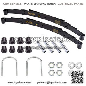 9.99WORLD MALL Heavy Duty Rear 4-Leaf Spring Kit with Bushings & Sleeves for Golf Cart DS, Not for Precedent