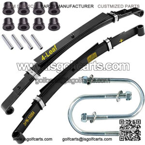 Golf Cart Heavy Duty 4-Leaf Springs Kit with Bushing & Sleeve Sleeves U Bolt for 1981-up 1014675