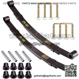 Golf Cart Heavy Duty 3-Leaf Spring Kit with Bushings & Sleeves & U Bolts for TXT 1995-2013