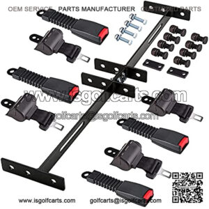 9.99WORLD MALL 42" Universal Golf Cart Belts Kit 4 Passenger Bracket Fits TXT Yamaha Club Car Precedent Mostly Golf cart