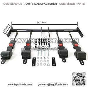 Golf Carts 4 Sets Belt Kits with Bracket/Bar Kit for Yamaha Club Car