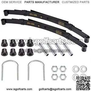 Heavy Duty Rear 4-Leaf Spring Kit with Bushings & Sleeves for Golf Cart Club Car DS, Not for Club Car Precedent