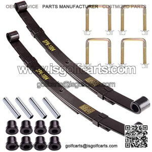 Golf Cart Heavy Duty 3-Leaf Rear Spring Kit for TXT Medalist 1994.5-up, with Bushings Sleeves & U Bolts, OEM# 70247-G01 70474-G01 70505-G01 603109