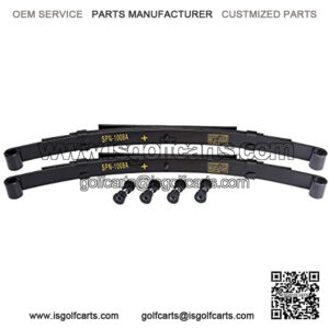 Golf Cart Heavy Duty Rear Spring Kit 4-Leaf with Bushings Sleeves U Bolt for Club Car DS 1982-up Gas & Electric