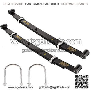 Golf Cart Rear Heavy Duty 3-Leaf Spring Kit with Bushings Sleeves and U Bolts for Club Car Precedent