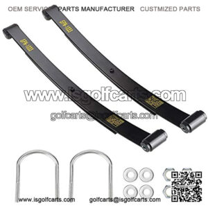 Heavy Duty Dual Action Rear (2-Leaf) Leaf Springs Set with Bushing Kit U Bolts Nuts Fits RXV Golf Cart 2008 & Up, 2-Pack