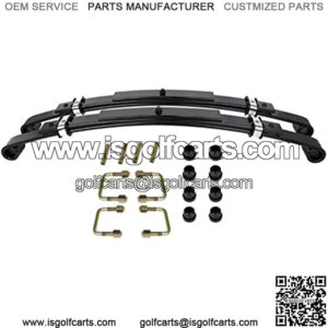 for Compatible with All for TXT 1994+ Electric & 1994-2009 Gas Golf Carts Golf Carts Heavy Duty 2x Rear Leaf Spring Bushings and Sleeves and U-bolts 3 Leafs Springs Kit for Club Car Springs
