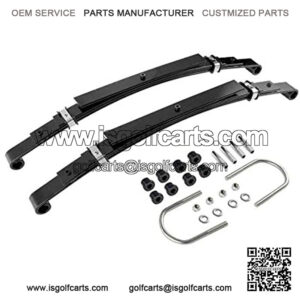 Heavy Duty Rear Leaf Springs for Club Car DS Golf Cart 1982+ (4 Leafs/Set of 2), Bushing Kits & U Bolt Kits Included
