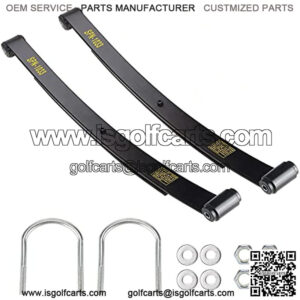 Heavy Duty Dual Action Rear (2-Leaf) Leaf Springs Set with Bushing Kit U Bolts Nuts Fits EZGO RXV Golf Cart 2008 & Up, 2-Pack