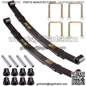 Golf Cart Heavy Duty 3-Leaf Rear Spring Kit for EZGO TXT Medalist 1994.5-up, with Bushings Sleeves & U Bolts, OEM# 70247-G01 70474-G01 70505-G01 603109