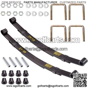 Golf Cart Rear Leaf Spring Kit for EZGO TXT Medalist 1994.5-up & MPT 800, 3-Leaf Spring with Bushings Sleeves U Bolts, Replace OEM 70247-G01 70474G01 70505G01 603109
