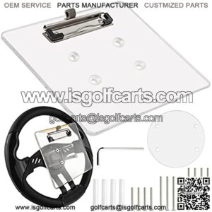 Golf Cart Steering Wheel Scorecard Holder with Pencil Holder & Clip Fit for Club Car DS & Precedent EZGO TXT & RXV Yamaha Golf Carts