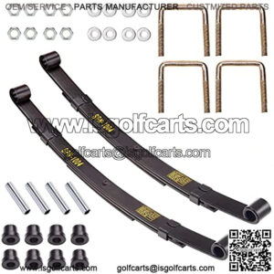 Golf Cart Heavy Duty Rear 3-Leaf Spring Kit with Bushings & Sleeves for 1995-2013 EZGO TXT OEM: 70506-G01 74135-G01 74207-G01 74207-G03
