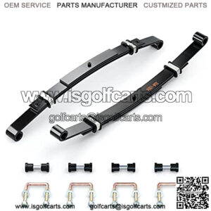 Golf Cart EZGO Heavy Duty 3 Leaf Spring Kit with Bushings & Sleeves & U Bolts fit EZGO TXT 1995-2013, OEM 70506-G01,74135-G01, 74207-G01, 74207-G03 (2 Packs)??