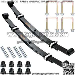 Golf Cart 3 Leaf Rear Spring Kit for EZGO TXT Medalist 1994.5-up, with Bushings Sleeves & U Bolts, OEM# 70247-G01 70474-G01 70505-G01 603109