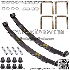 Golf Cart Heavy Duty Rear 3-Leaf Spring Kit with Bushings & Sleeves for 1995-2013 EZGO TXT OEM: 70506-G01 74135-G01 74207-G01 74207-G03