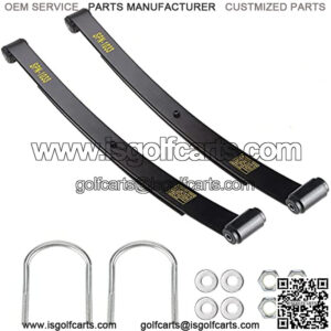 Heavy Duty Rear Spring Kit for EZGO RXV 2008-up Golf Cart, Dual Action 2 Leaf Spring with Bushings Sleeves U Bolts, OEM# 603498 604494