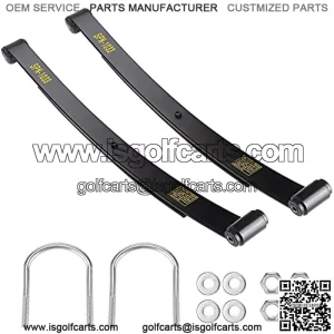 Heavy Duty Dual Action Rear (2-Leaf) Leaf Springs Set with Bushing Kit U Bolts Nuts Fits EZGO RXV Golf Cart 2008 & Up, 2-Pack